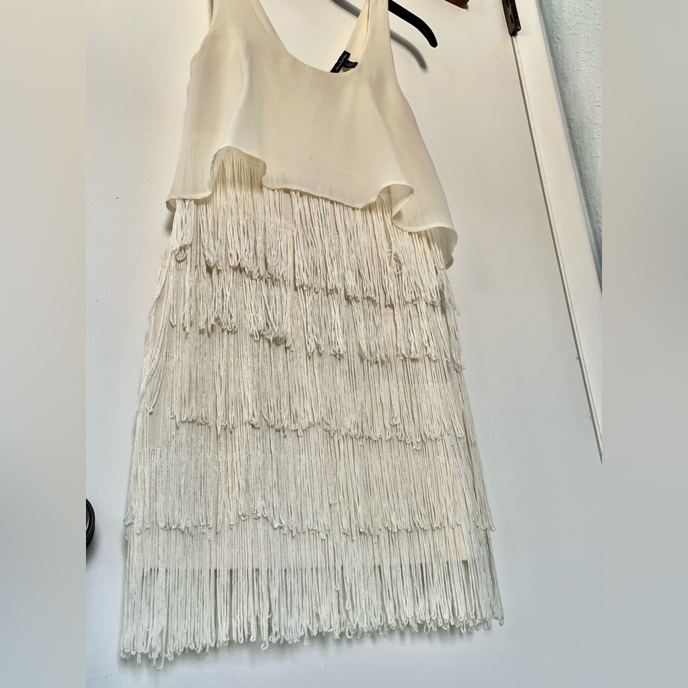 AE Cream Fringe Dress Size 0